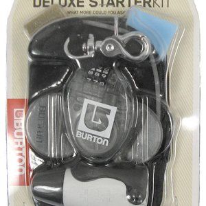 NEW $50 BURTON SNOWBOARDS DELUXE STARTER KIT! WAX LOCK LEASH SCRAPER BULLET TOOL